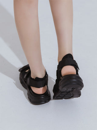 Flue Velcro Strap Platform Sandals 4cm