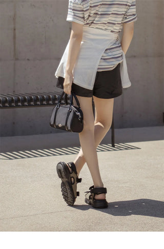 Flue Velcro Strap Platform Sandals 4cm