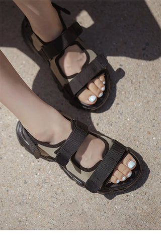 Flue Velcro Strap Platform Sandals 4cm