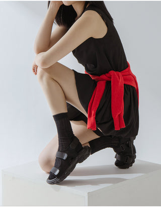 Flue Velcro Strap Platform Sandals 4cm