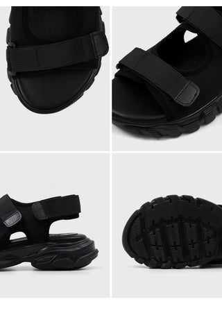 Flue Velcro Strap Platform Sandals 4cm
