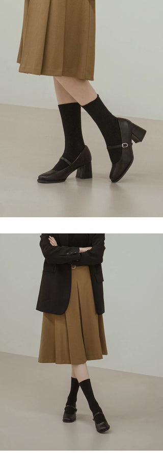 Jewned Cowhide Mary Jane Pumps 6cm