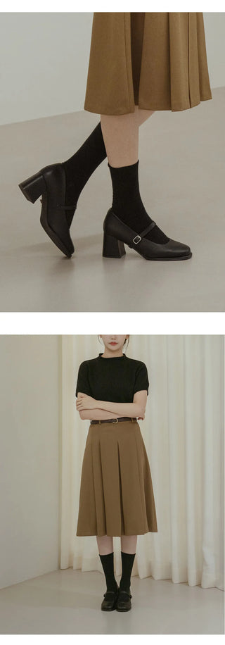 Jewned Cowhide Mary Jane Pumps 6cm