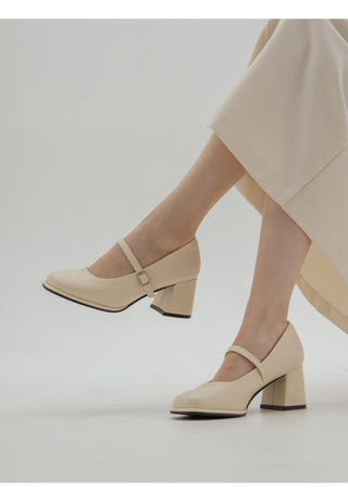Jewned Cowhide Mary Jane Pumps 6cm