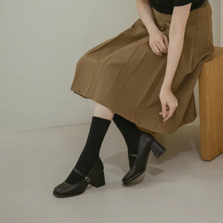 Jewned Cowhide Mary Jane Pumps 6cm
