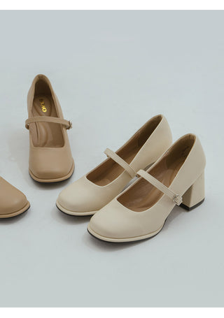 Jewned Cowhide Mary Jane Pumps 6cm