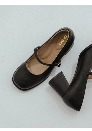 Jewned Cowhide Mary Jane Pumps 6cm