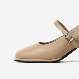 Jewned Cowhide Mary Jane Pumps 6cm