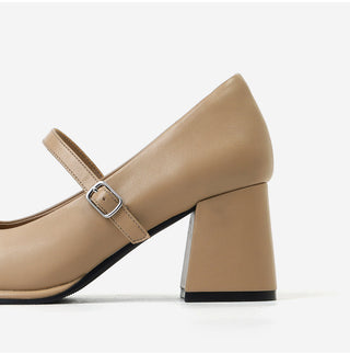 Jewned Cowhide Mary Jane Pumps 6cm