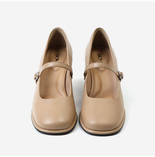 Jewned Cowhide Mary Jane Pumps 6cm