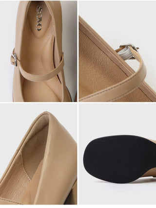 Jewned Cowhide Mary Jane Pumps 6cm