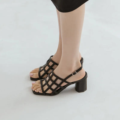 Theo Square Strap Sandals 6cm