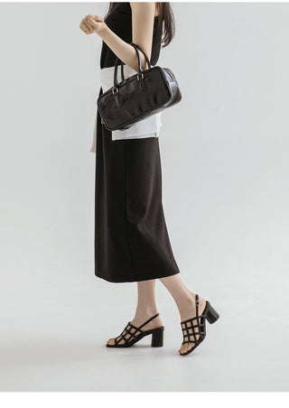 Theo Square Strap Sandals 6cm