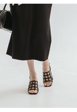 Theo Square Strap Sandals 6cm