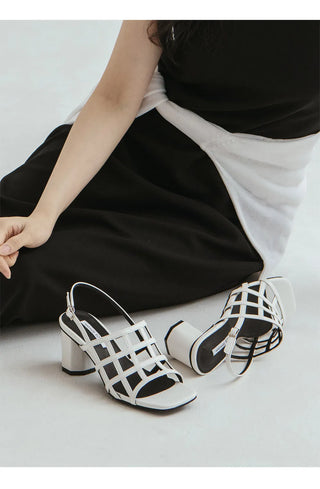 Theo Square Strap Sandals 6cm