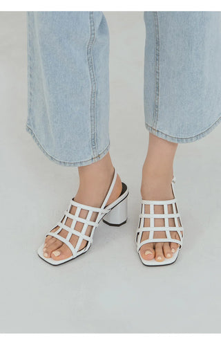 Theo Square Strap Sandals 6cm