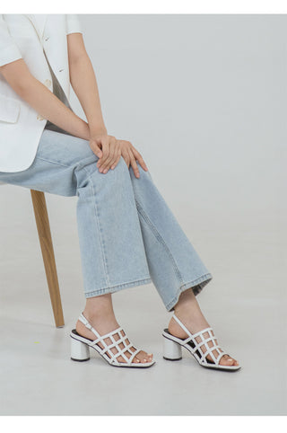 Theo Square Strap Sandals 6cm