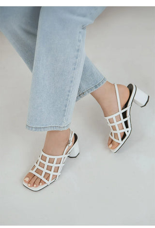 Theo Square Strap Sandals 6cm