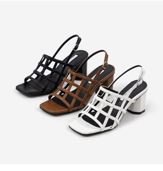 Theo Square Strap Sandals 6cm