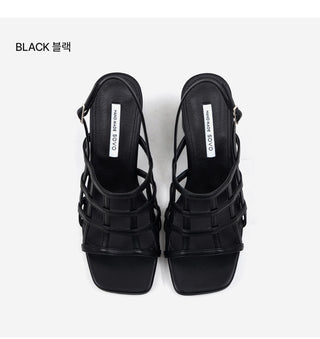 Theo Square Strap Sandals 6cm