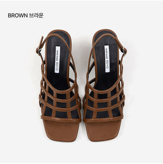 Theo Square Strap Sandals 6cm