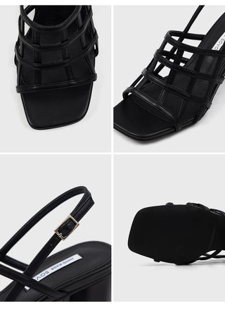 Theo Square Strap Sandals 6cm