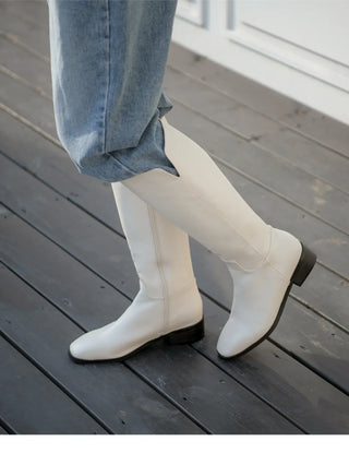 Morse Square Basic Wide Long Boots 4cm