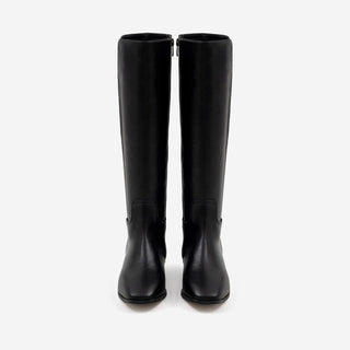 Morse Square Basic Wide Long Boots 4cm
