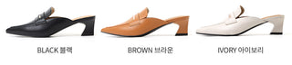 Buniche Cowhide Stiletto Loafers Mules Slippers 4cm