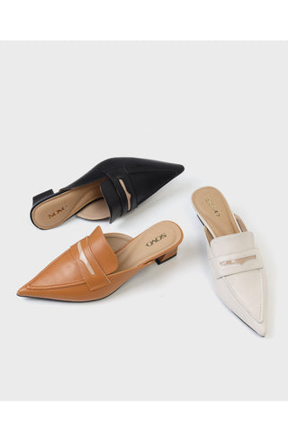Buniche Cowhide Stiletto Loafers Mules Slippers 4cm