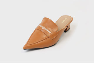 Buniche Cowhide Stiletto Loafers Mules Slippers 4cm