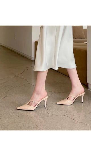 Muray Stiletto Strap Mule Slippers 8cm