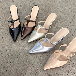 Muray Stiletto Strap Mule Slippers 8cm