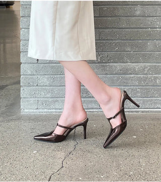 Muray Stiletto Strap Mule Slippers 8cm