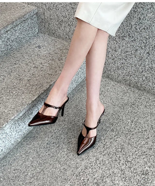 Muray Stiletto Strap Mule Slippers 8cm