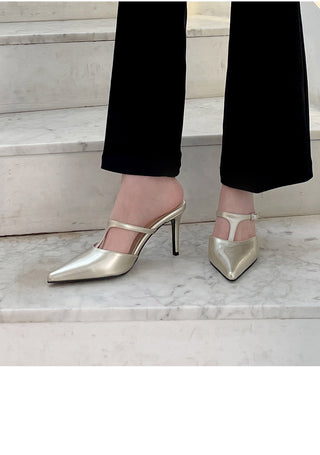 Muray Stiletto Strap Mule Slippers 8cm