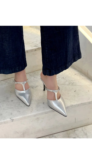 Muray Stiletto Strap Mule Slippers 8cm