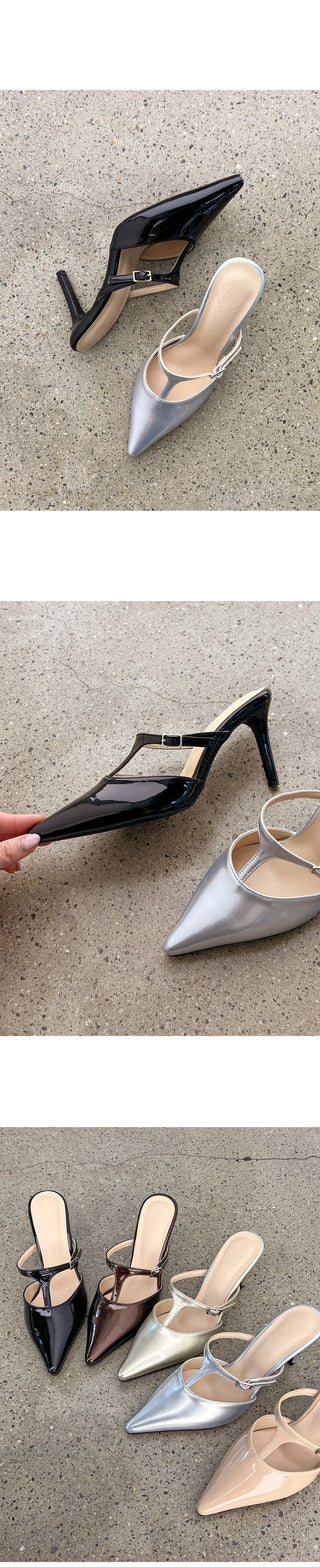 Muray Stiletto Strap Mule Slippers 8cm