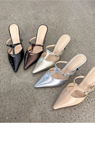 Muray Stiletto Strap Mule Slippers 8cm
