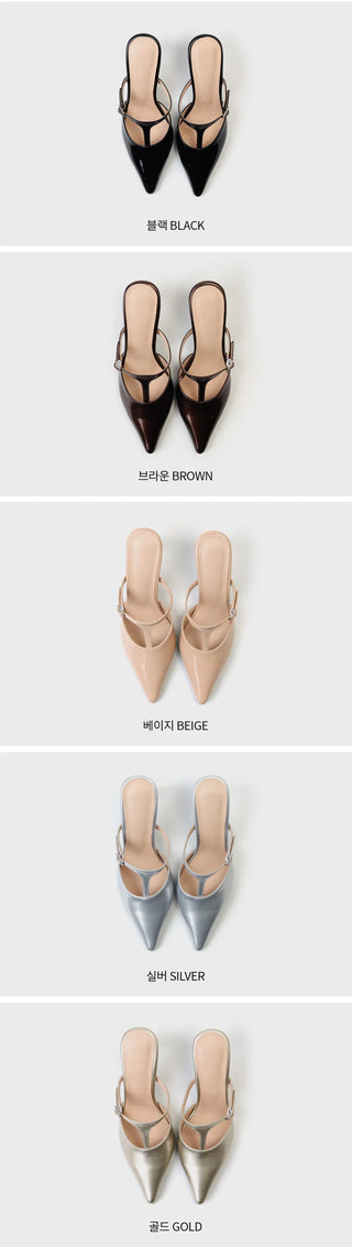 Muray Stiletto Strap Mule Slippers 8cm