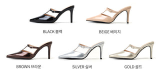 Muray Stiletto Strap Mule Slippers 8cm