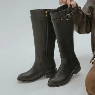Believe Belt Mid-heel Long Boots 5cm