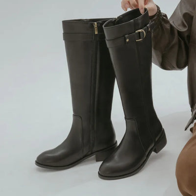 Believe Belt Mid-heel Long Boots 5cm