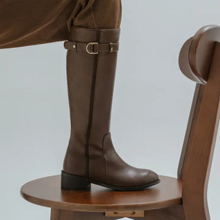 Believe Belt Mid-heel Long Boots 5cm