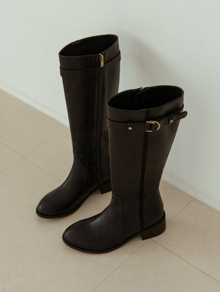 Believe Belt Mid-heel Long Boots 5cm