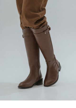 Believe Belt Mid-heel Long Boots 5cm