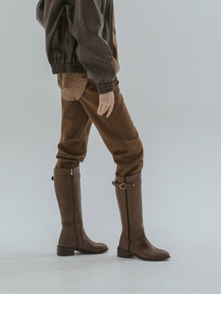 Believe Belt Mid-heel Long Boots 5cm