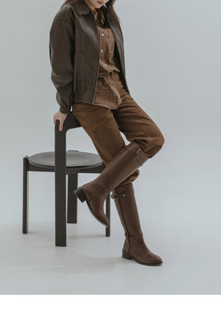 Believe Belt Mid-heel Long Boots 5cm