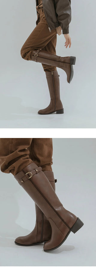 Believe Belt Mid-heel Long Boots 5cm