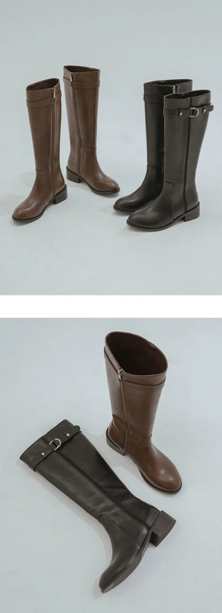 Believe Belt Mid-heel Long Boots 5cm
